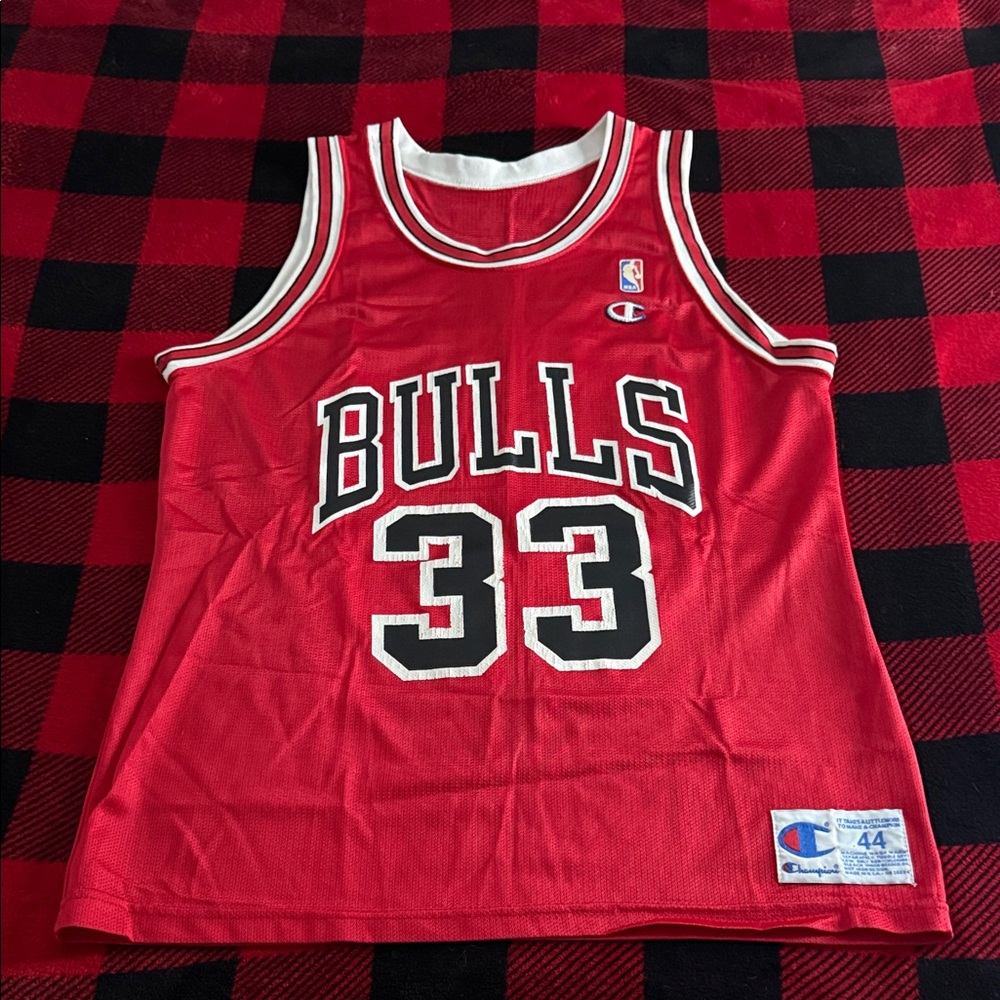 VINTAGE Chicago Bulls #33 Scottie Pippen 1990’s Era Champion Brand NBA Jersey - Picture 2 of 7